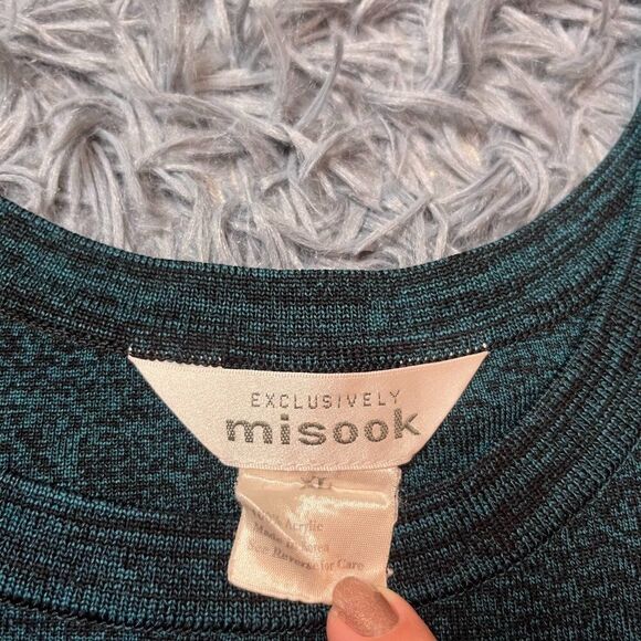 Exclusively Misook Green Slinky Top Size XL - Picture 3 of 5